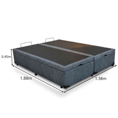 Base Box Ba� Casal Bipartido Confort Linh�o Petr�leo Blindado 138x188x45 cm - Issacar