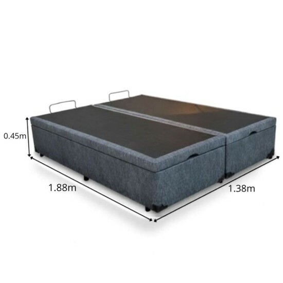 Base Box Ba� Casal Bipartido Confort Linh�o Petr�leo Blindado 138x188x45 cm - Issacar