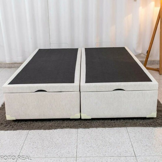 Base Box Ba� Casal Bipartido Confort Linh�o Palha Blindado 138x188x45 - Issacar