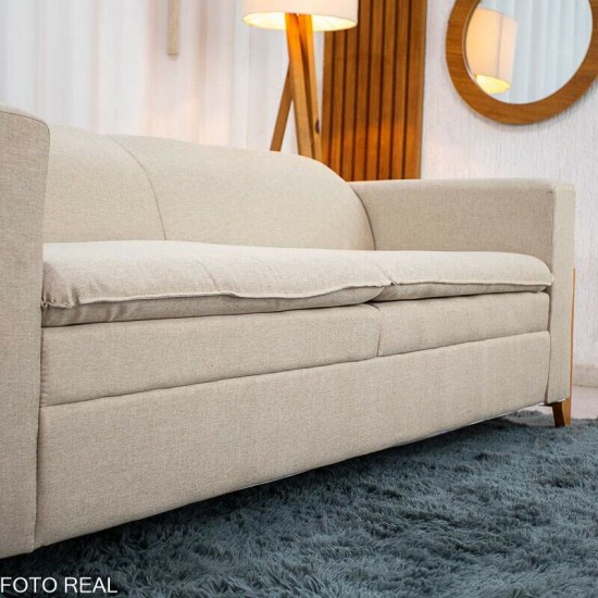 Sof� 3 Lugares Capri Larg. 2.00m Linho Bege A57
