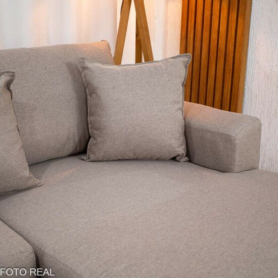 Sof� 3 Lug. Arm�nia C/ Chaise Larg. 2.50m Linho Bege Escuro A58