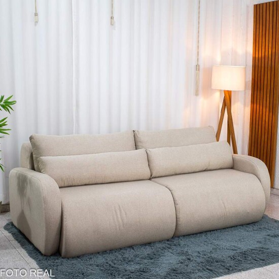 Sof� Retr�til Bellagio Larg. 2.25m Linho Bege A57