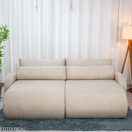 Sof� Retr�til Bellagio Larg. 2.25m Linho Bege A57