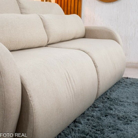 Sof� Retr�til Bellagio Larg. 2.25m Linho Bege A57