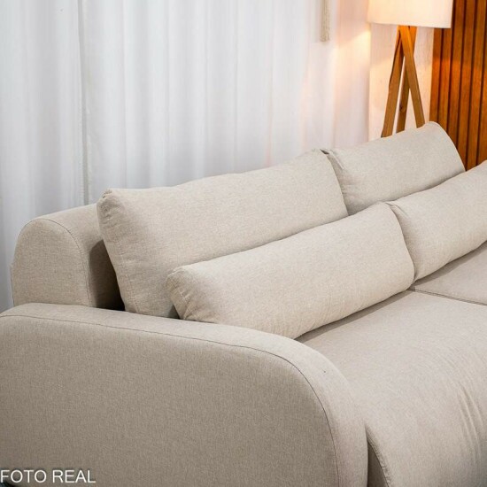 Sof� Retr�til Bellagio Larg. 2.25m Linho Bege A57