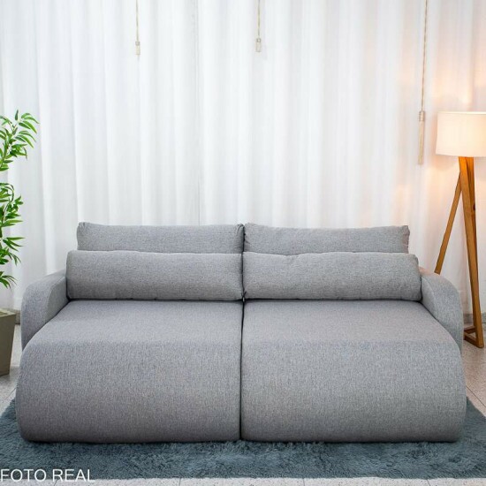 Sof� Retr�til Bellagio Larg. 2.25m Linho Cinza A59