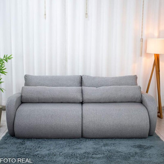 Sof� Retr�til Bellagio Larg. 2.25m Linho Cinza A59