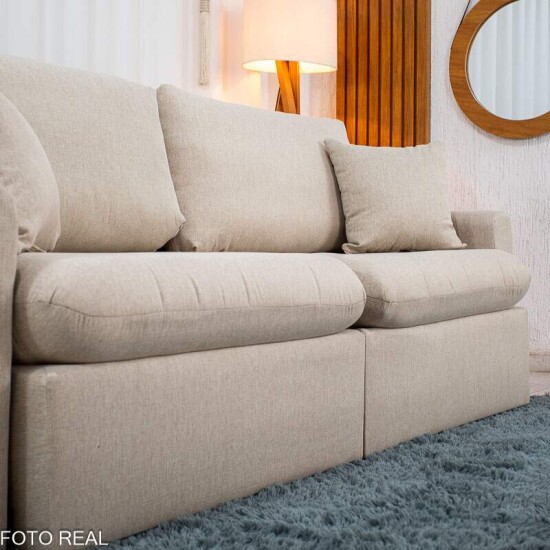 Sof� Retr�til Reclin�vel Guap� Larg. 2.27m Linho Bege 459