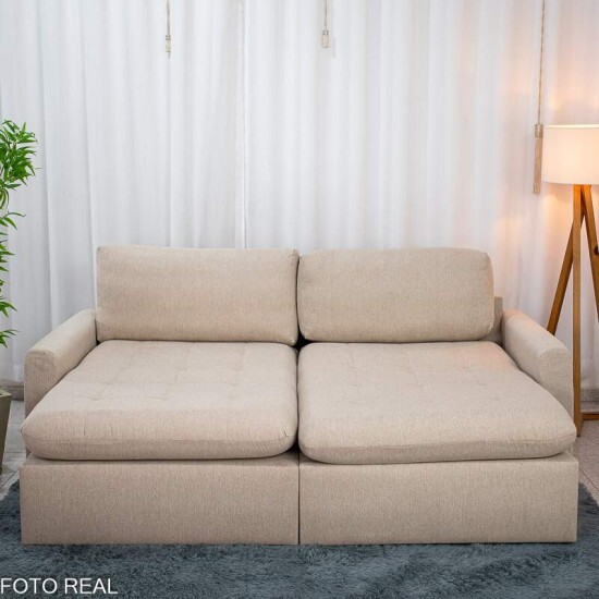 Sof� Retr�til Reclin�vel Guap� Larg. 2.27m Linho Bege 459