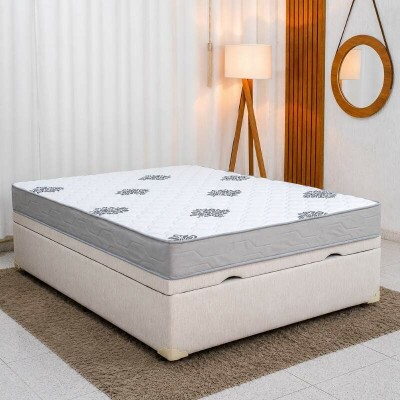 Colch�o Casal Ortop�dico Confort Premium Inovaflex + Base Box Casal Ba� Confort Linh�o Palha Blindado Issacar - 138x188x63 cm