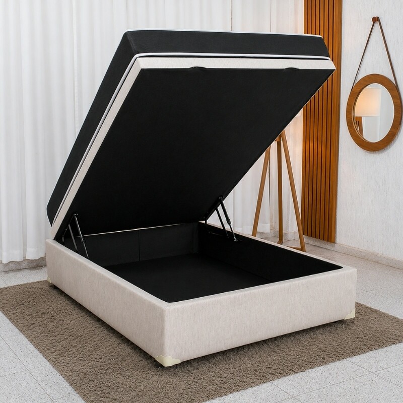 Colch�o Casal Ortop�dico Classic Supreme Lestespuma + Base Box Ba� Casal Confort Korino Palha Blindado Issacar - 138x188x64