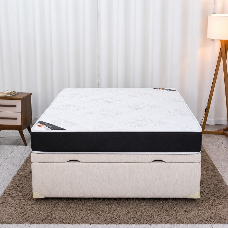 Colch�o Casal Ortop�dico Classic Supreme Lestespuma + Base Box Ba� Casal Confort Korino Palha Blindado Issacar - 138x188x64