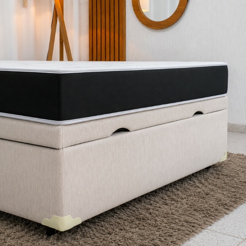Colch�o Casal Ortop�dico Classic Supreme Lestespuma + Base Box Ba� Casal Confort Korino Palha Blindado Issacar - 138x188x64
