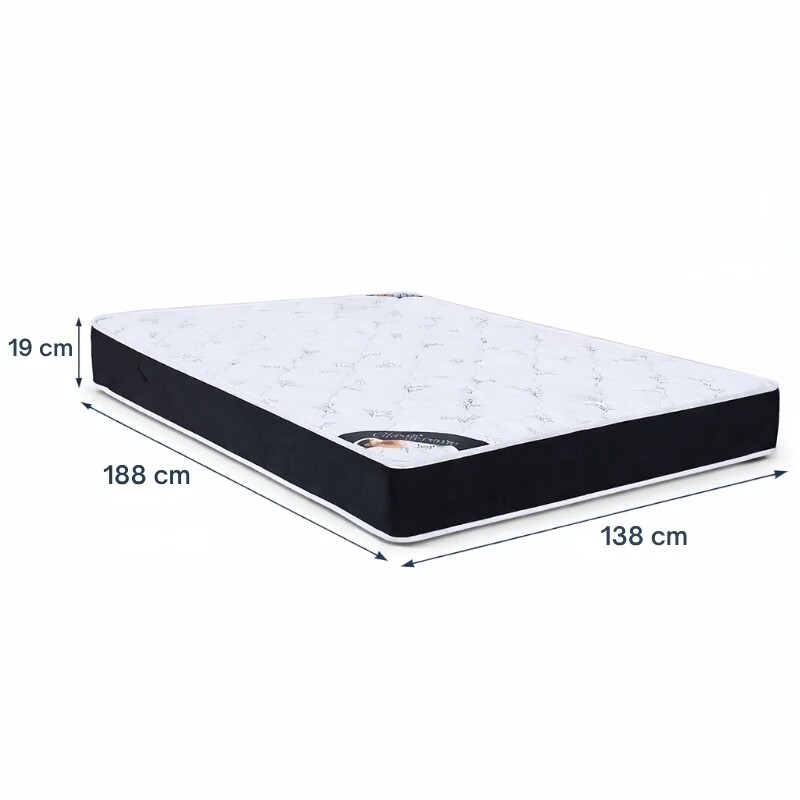 Colch�o Casal Ortop�dico Classic Supreme Lestespuma + Base Box Ba� Casal Confort Korino Palha Blindado Issacar - 138x188x64