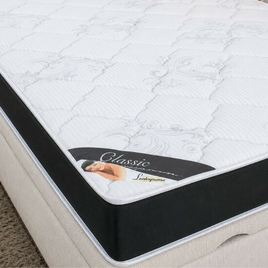 Colch�o Casal Ortop�dico Classic Supreme Lestespuma + Base Box Ba� Casal Confort Korino Palha Blindado Issacar - 138x188x64