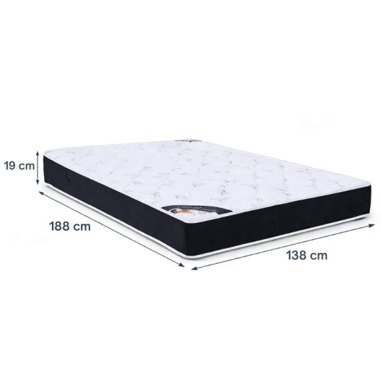 Colch�o Casal Ortop�dico Classic Supreme Lestespuma + Base Box Ba� Casal Confort Korino Palha Blindado Issacar - 138x188x64