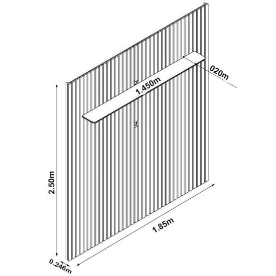 Rack Requinte 1.72m Naturale/Off + Painel Nobre 1.85m Naturale Ripado C/ Led 100% MDF TV at� 75 Polegadas- Gelius
