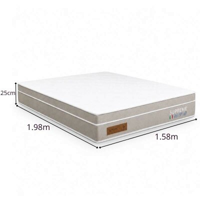 Colch�o Queen Molas Ensacadas Supreme Bianchi 158x198x25 cm | Suporta at� 240kg