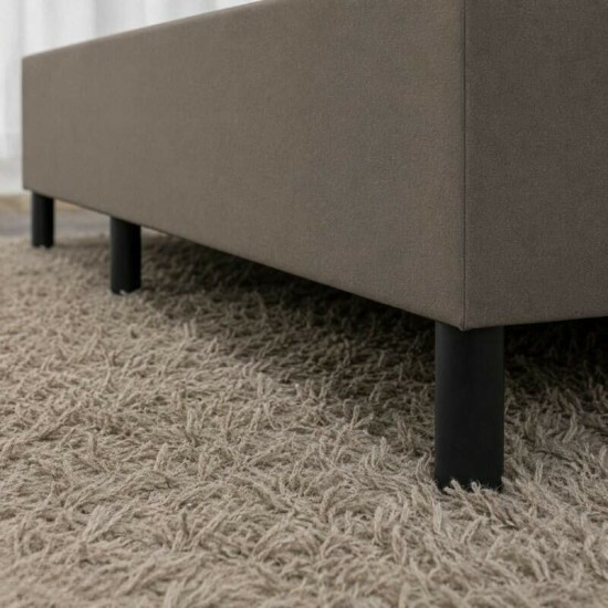 Base Box Casal Bipartida Sued Marrom 138x188x37 cm - Ortobel