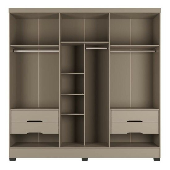 Guarda-roupa Memphis Larg. 2.34m Duna 6 Portas C/2 Reflecta C/Led 4 Gavetas - J&A M�veis