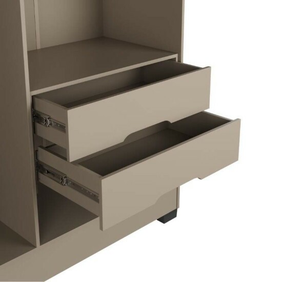 Guarda-roupa Memphis Larg. 2.34m Duna 6 Portas C/2 Reflecta C/Led 4 Gavetas - J&A M�veis