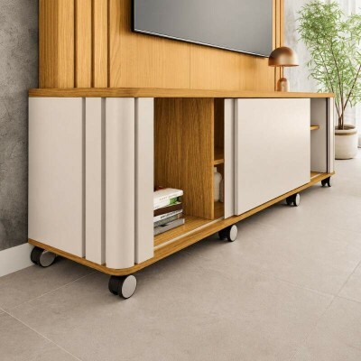 Home Theater Trinus Larg. 1.80m Cinamomo/Off para TV's de at� 70 Polegadas - HB M�veis