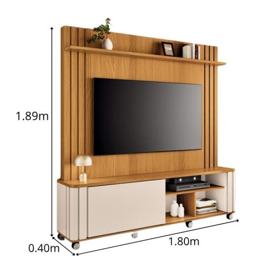 Home Theater Trinus Larg. 1.80m Cinamomo/Off para TV\\\'s de at� 70 Polegadas - HB M�veis