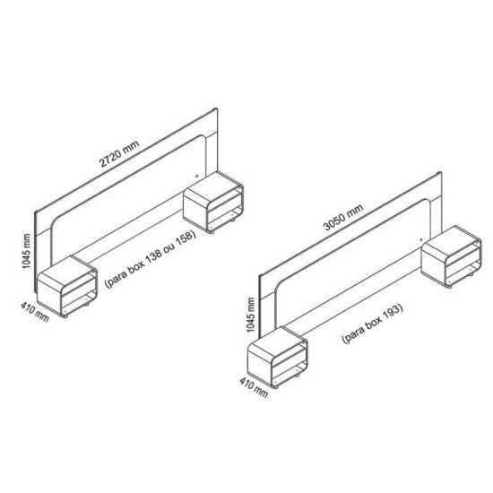 Cabeceira Innova com 2 Criados C/Led Naturale/Off White Casal/Queen/King - Gelius