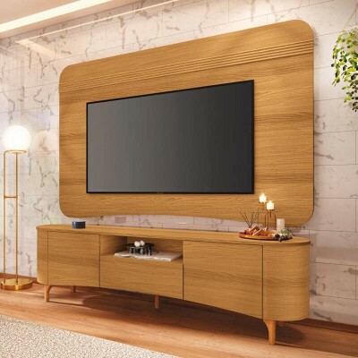 Rack Elara Larg. 2.00m Cinamomo + Painel Armoni Larg. 2.00m Cinamomo - HB M�veis