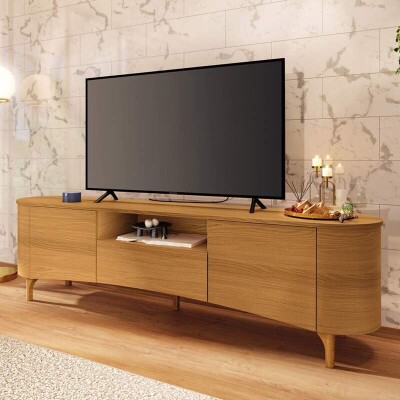 Rack Elara Larg. 2.00m Cinamomo + Painel Armoni Larg. 2.00m Cinamomo - HB M�veis