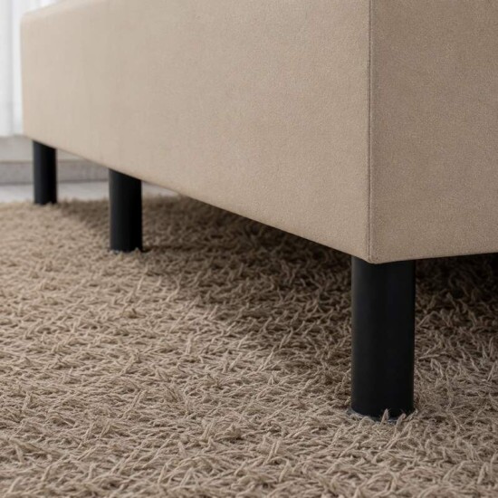 Base Box Casal Bipartida Sued Bege 138x188x37 cm - Ortobel