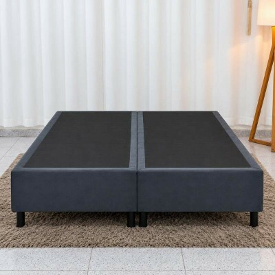 Base Box Casal Bipartida Sued Cinza 138x188x37 cm - Ortobel