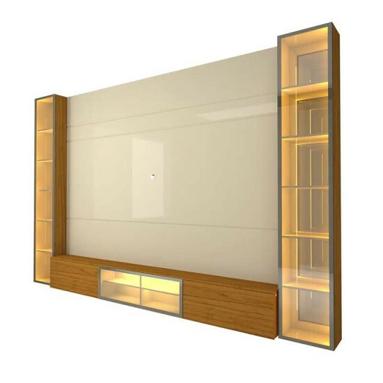 Home Luminare Reflect 2.93m Off White/Naturale C/LED e Espelho TV de at� 85 Polegadas - Gelius