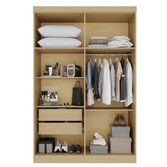 Guarda-Roupa Recife Larg. 1.21m Jequitib�/Granizo 4 Portas 2 Gavetas - Sall�to