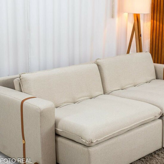 Sof� Retr�til Luma 2.30m Linho Bege 30 - Sem Caixa