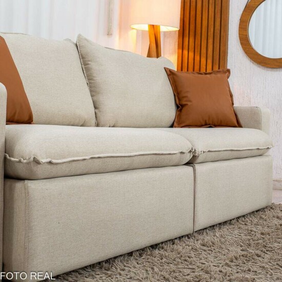 Sof� Retr�til Luma 2.30m Linho Bege 30 - Sem Caixa