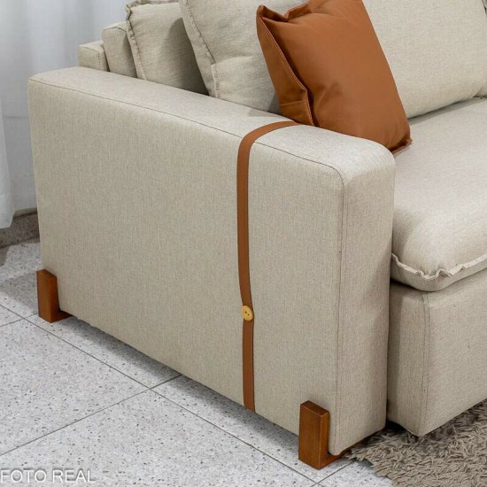 Sof� Retr�til Luma 2.30m Linho Bege 30 - Sem Caixa