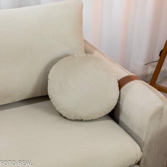 Sof� 3 lugares Kievi + Poltrona Kievi Veludo Bege A32