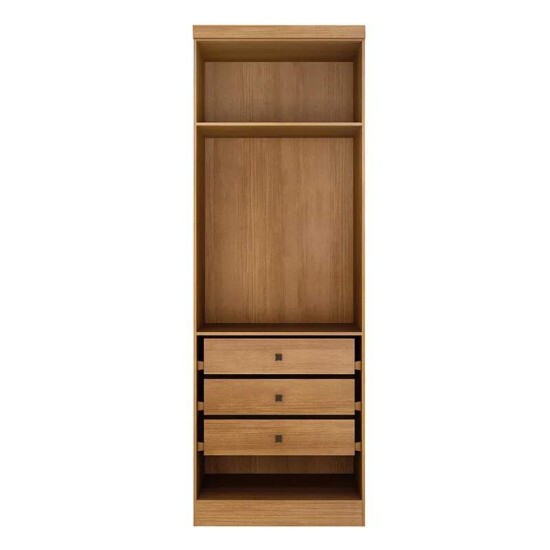 Modulado Guarda-roupa Rizon Cumaru Larg. 0.804m 2 Portas Reflecta 3 Gavetas - Novo Horizonte