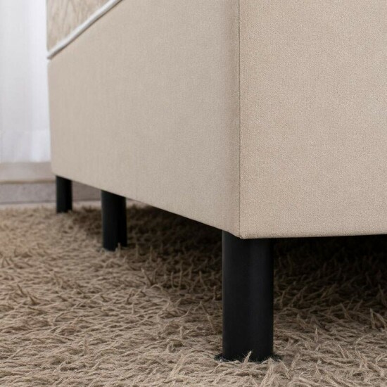 Colch�o Casal Airflex Molas Ensacadas - Bioflex + Base Box Casal Sued Bege 138x188x67 - Ortobel | Suporta at� 240kg