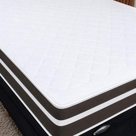 Colch�o Casal Molas Ensacadas Classic Bioflex + Base Box Ba� Casal Carioca Sued Preto Blindado Bioflex - 138x188x62
