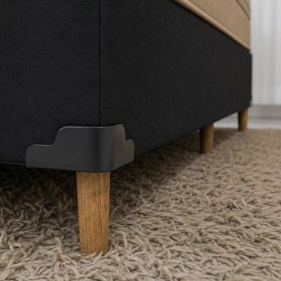 Colch�o Casal Molas Ensacadas Dom Bioflex + Base Box Ba� Casal Carioca Sued Preto Blindado Bioflex - 138x188x72