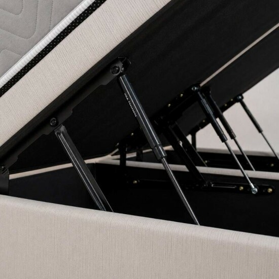 Colch�o Queen Supreme Molas Ensacadas - Bianchi + Base Box Ba� Queen Bipartido Prime Confort Linh�o Palha Blindado - Issacar 158x198x78 | Suporta at� 400kg