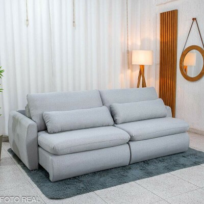 Sof� Retr�til Amaranto 2.30m Linho Gelo 100 - Sem Caixa