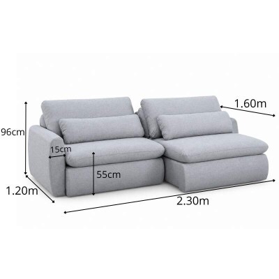 Sof� Retr�til Amaranto 2.30m Linho Gelo 100 - Sem Caixa