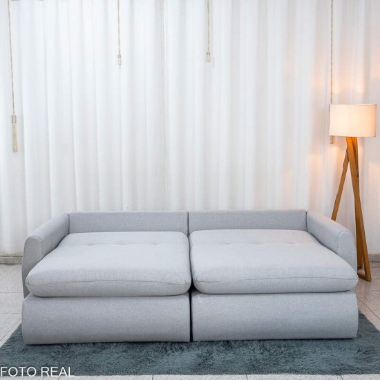 Sof� Retr�til Amaranto 2.30m Linho Gelo 100 - Sem Caixa