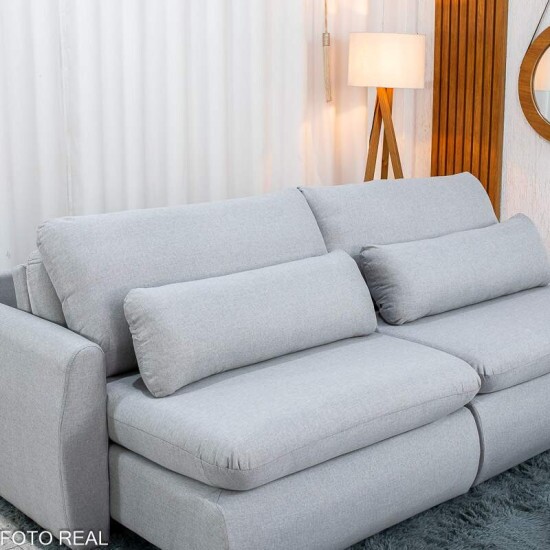 Sof� Retr�til Amaranto 2.30m Linho Gelo 100 - Sem Caixa