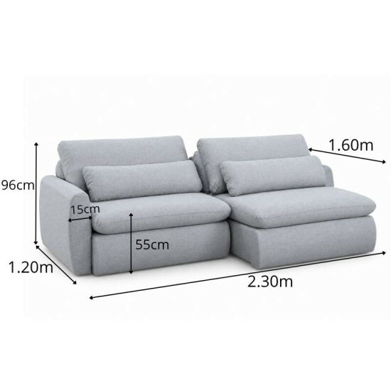 Sof� Retr�til Amaranto 2.30m Linho Gelo 100 - Sem Caixa
