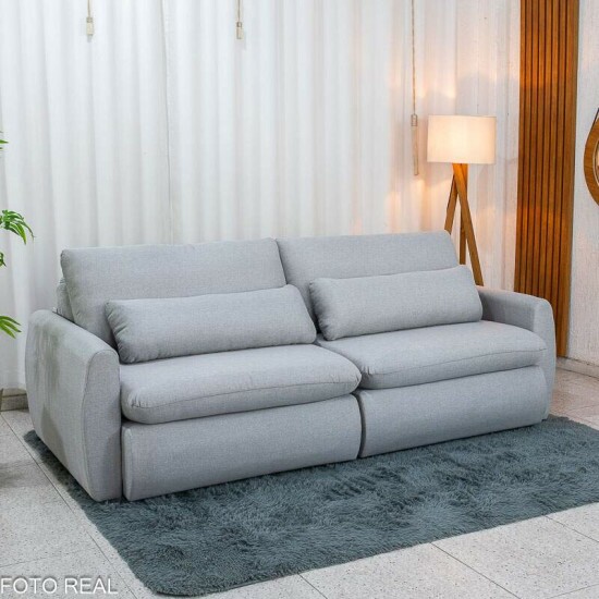 Sof� Retr�til Amaranto 2.30m Linho Gelo 100 - Sem Caixa