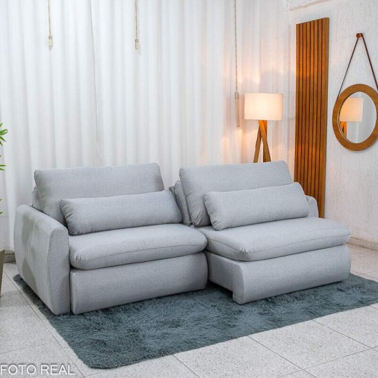 Sof� Retr�til Amaranto 2.30m Linho Gelo 100 - Sem Caixa